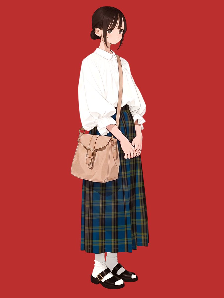 hay_mgmg's tweet photo. タータンチェックの美術館コーデ https://t.co/c8WYioomHa