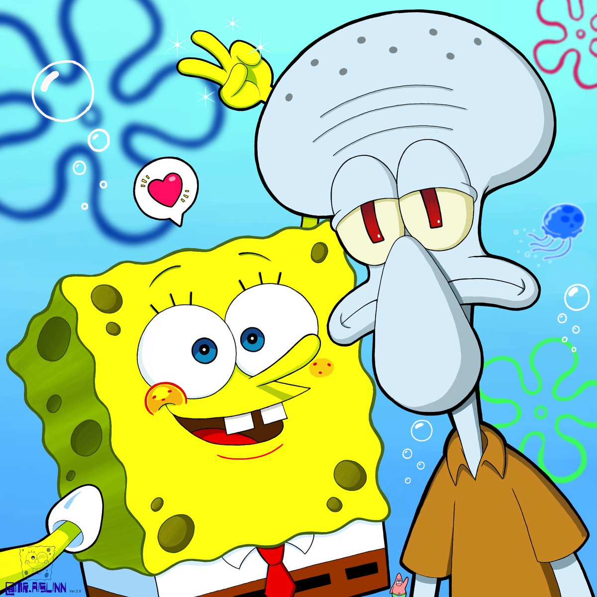 ArtofSpongeBob2's tweet photo. Happy Fan-Art Friday! 

Here is this week's top 3 winners: @FranciscoTNG_ , @Hendy_is_here, and captainwaku99! https://t.co/PvY6QwFrXc