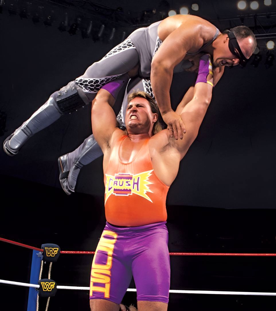 WWFWrestling1's tweet photo. SummerSlam Season! Former tag-partners battle as Crush takes on Repo Man at the 1992 pay-per-view. ���️ #WWE #WWF #SummerSlam #RepoMan #Crush https://t.co/Ek2OlaSsZP