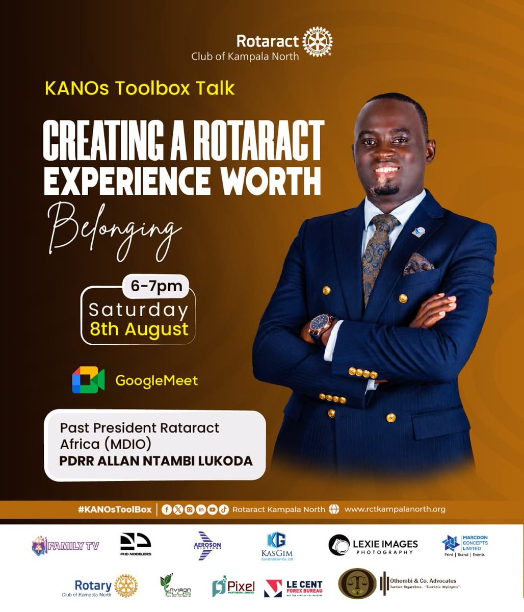 kanosug's tweet photo. What makes members stay, serve, and grow in Rotaract?

Join the #KANOsToolbox as PDRR @_Mukasa shares insights on "Creating a Rotaract Experience Worth Belonging."
📅 Sat, 8 Aug
⏰ 6–7 PM
💻 Google Meet
Let's build clubs where everyone belongs.

#KANOsToolbox
#RotaractLegacy https://t.co/yyevorQzDZ
