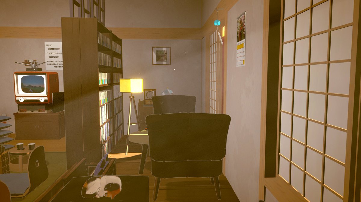 tsuchinoco_gogh's tweet photo. 原稿の缶詰状態なので久しぶりに旅館ルームの「君たちはどう描くか」あけました！
作業や原稿用途の方には、きらクロの監視がついてきます💡
旅館のあのスペース「広縁」や縁側、客室露天風呂もあるので、休憩やのんびりするのにもぜひ〜！

ID: WSNBE2DF296H

#gogh #goghOnSteam https://t.co/8bjWhfe8X7