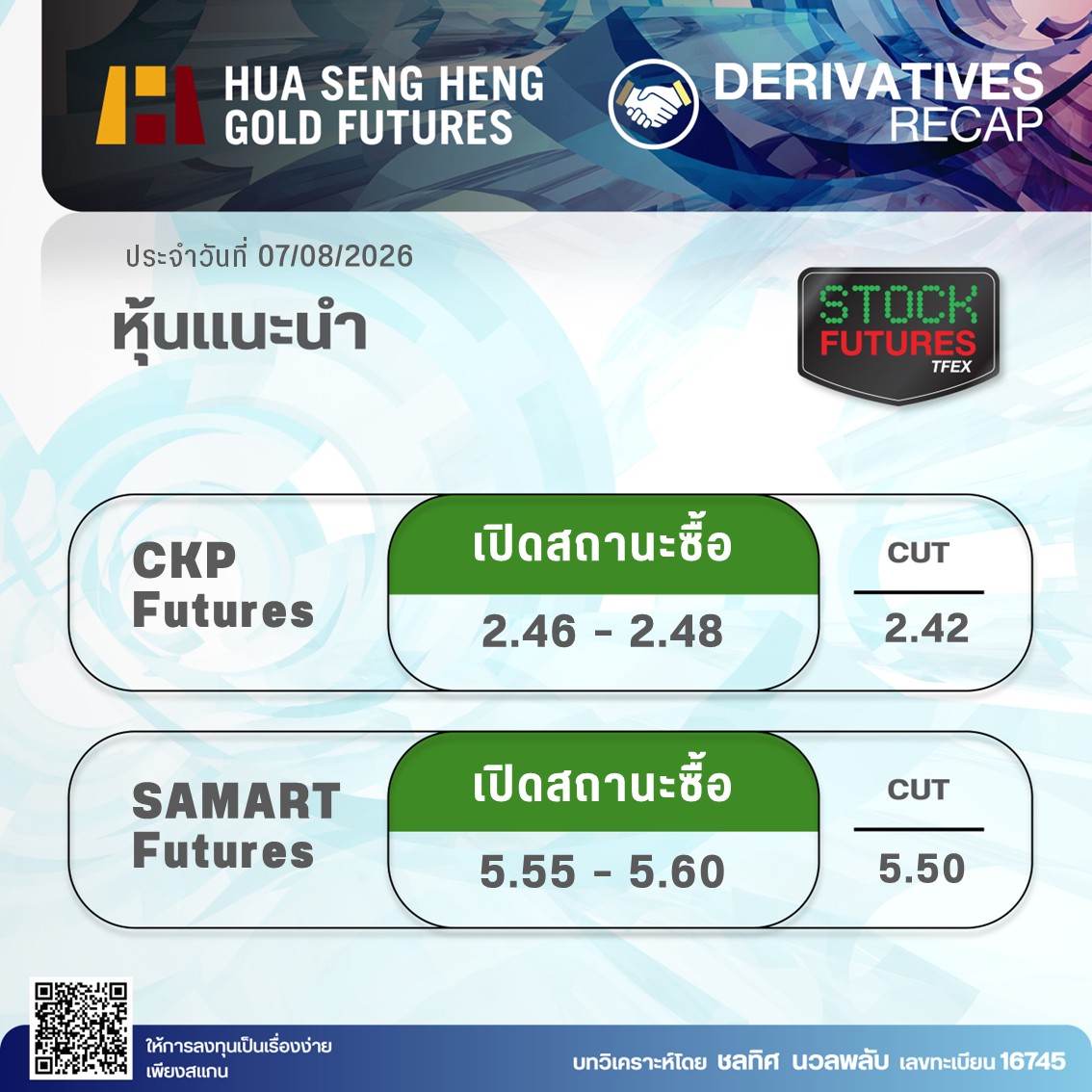 HSHsocial's tweet photo. Single Stock Futures Pick of the day ประจำวันที่ 7 สิงหาคม 2569

อ่านบทวิเคราะห์ฉบับเต็มได้ที่ :
https://t.co/H326MgvPV7 https://t.co/qE7VHUKiLI