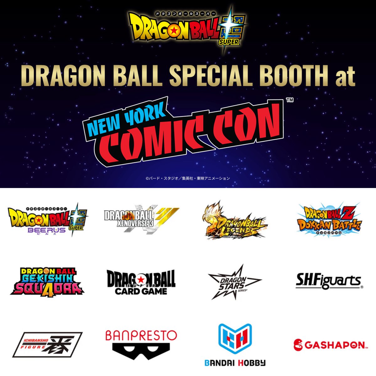 DbsHype's tweet photo. DRAGON BALL SPECIAL BOOTH announced for New-York Comic-Con! 

“The booth will be filled with tons of exhibits, featuring Dragon Ball games, figures, and even the new Dragon Ball Super: Beerus anime that's premiering this fall!”

Date: October 8th-11th, 2026 https://t.co/6rbVcs9B9O