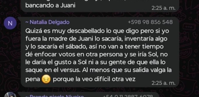 mid_d1's tweet photo. Era mas digno que Juanicar se vaya en una votación teléfonica que irse como se fue, ya estaban planeando esto desde ayer a la noche en su grupo! #granhermano https://t.co/s6WBwft5PR