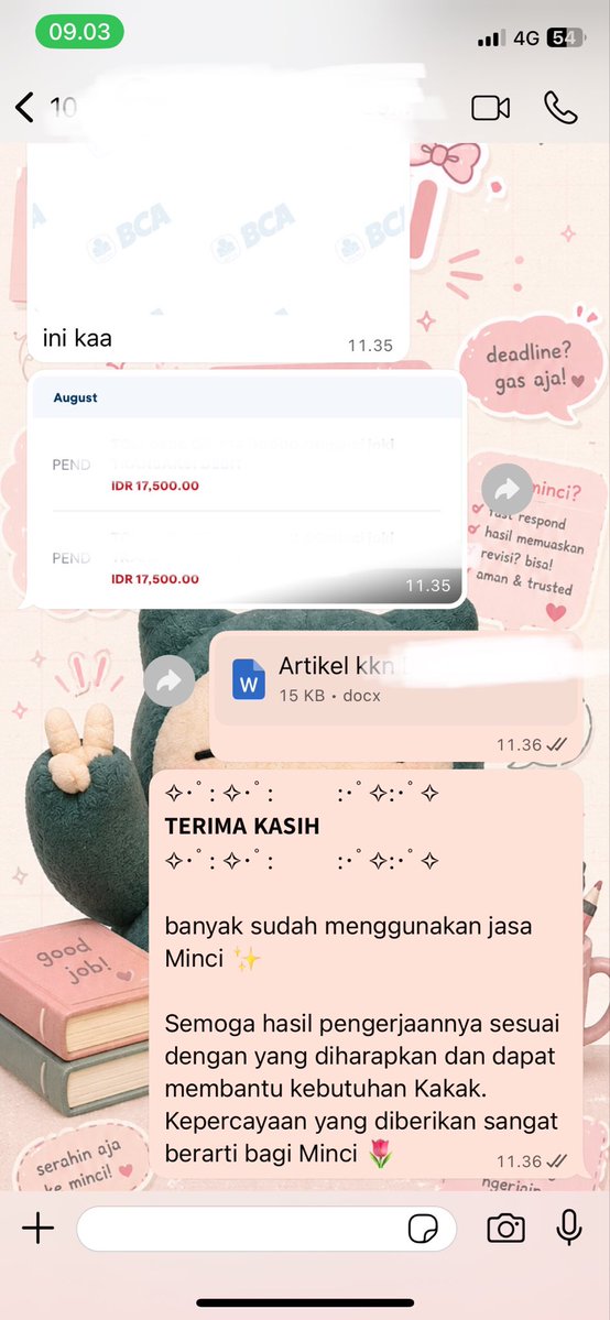 mincijoki's tweet photo. yang mau open joki artikel laporan kkn yaa 35k #zonauangㅤ https://t.co/UI4ElKLV0H
