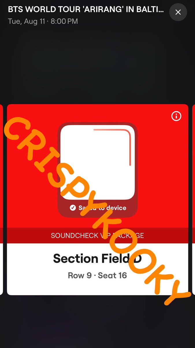 crispykooky's tweet photo. WTS VIP BTS TICKETS FOR BALTIMORE

Have 4x (Section D, Row 9, Seats 14-17)

SELLING FACE VALUE

(We will meet you at the venue since we also have VIP to get you in!!!) 

Please DM if interested, serious buyers only!!! https://t.co/5exxru93Jt