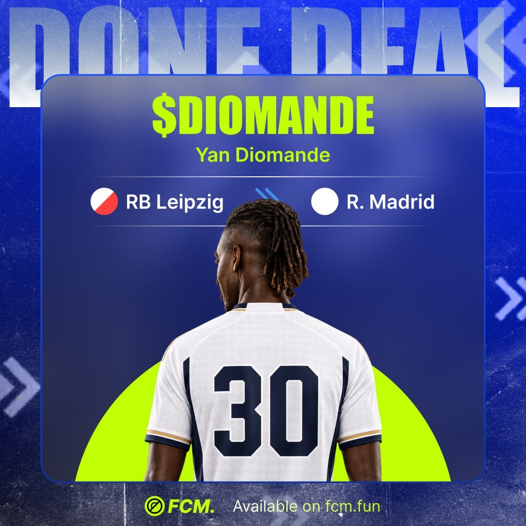fcmdotfun's tweet photo. Yan Diomande is officially heading to Real Madrid.

Head over to FCM and see how this deal changes the game. https://t.co/bVQ0sXsrq7
