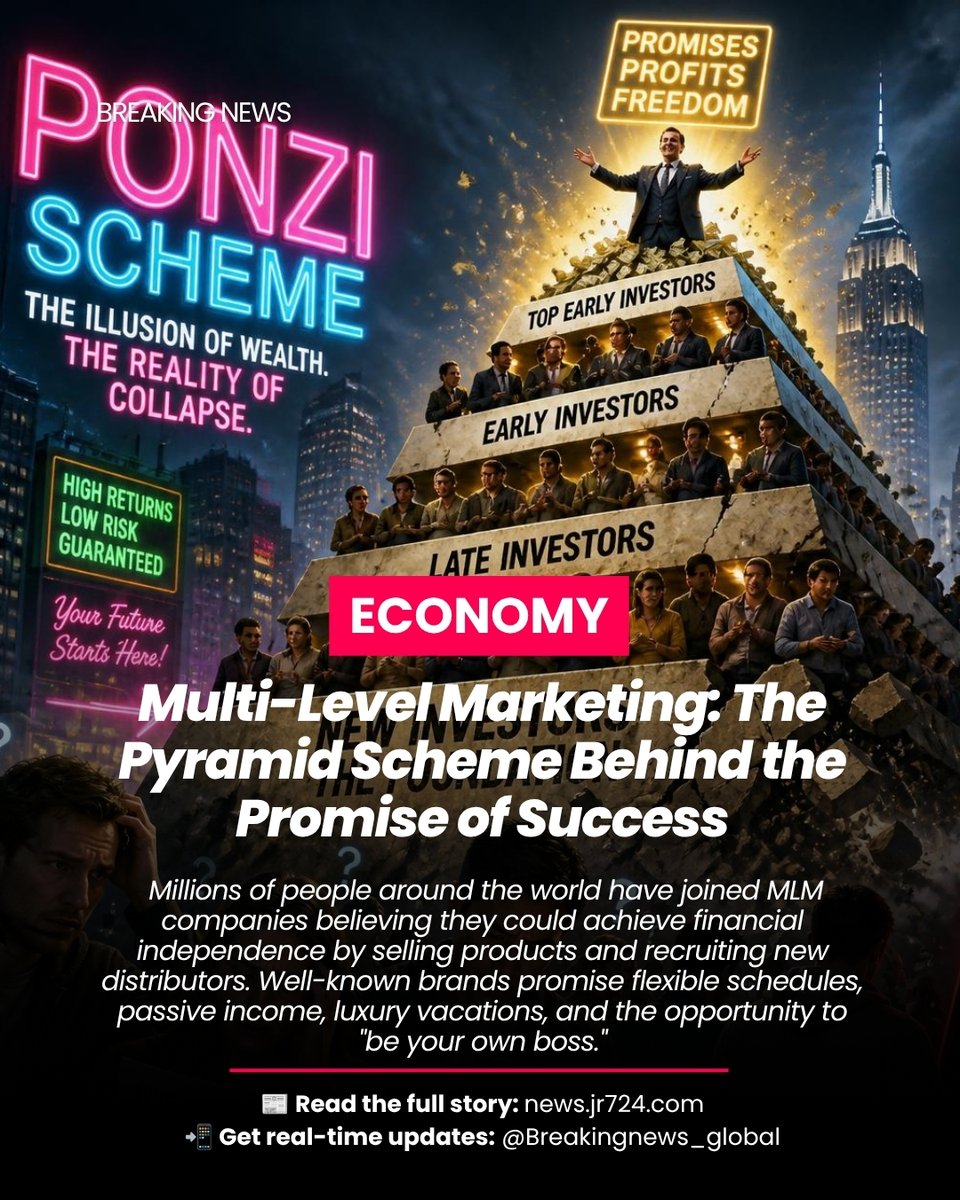 Trenddetailnews's tweet photo. 🚨 Thinking about joining an MLM? Independent research shows that most participants earn little or no money, while only a small percentage at the top profit. Before investing, ask whether the business depends on product sales—or recruitment.
#MLM #PyramidScheme #PersonalFinance https://t.co/50dbObWuF4
