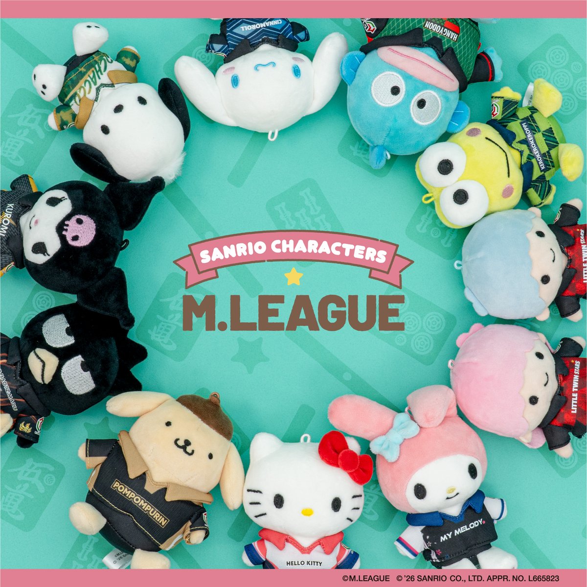 m_league_'s tweet photo. ＼コラボグッズ第2弾 販売決定✨／
#Mリーグ × #サンリオキャラクターズ 💖

Mリーガーとサンリオキャラクターズのアクリルスタンドやフォトカード、
各チームのアレンジユニフォームを着用したぬいぐるみ・マスコットが登場🎉

🗓2026年8月15日(土)より
#Mリーグオフィシャルショップ にて販売開始✨

◼️取扱店舗◼️
🀀東京店:@ML_os_tokyo
🀂大阪店:@ML_os_osaka
🀃札幌店:@ML_os_sapporo
🀁博多店:@ML_os_hakata

ぜひお近くの店舗でチェックしてください👀✨

詳細はこちら👇
https://t.co/8jBLyomjLC