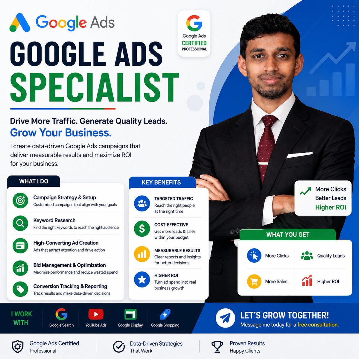 IndrojidP's tweet photo. 🚀 Google Ads. Real Results.

A Google Ads Specialist helps businesses drive targeted traffic, generate leads, and increase sales with data-driven campaigns.

🎯 Smart Targeting • 📊 Optimization • 💰 Higher ROI

📩 Let’s grow your business.

#GoogleAds #PPC #DigitalMarketing https://t.co/XLWFWoEm5f