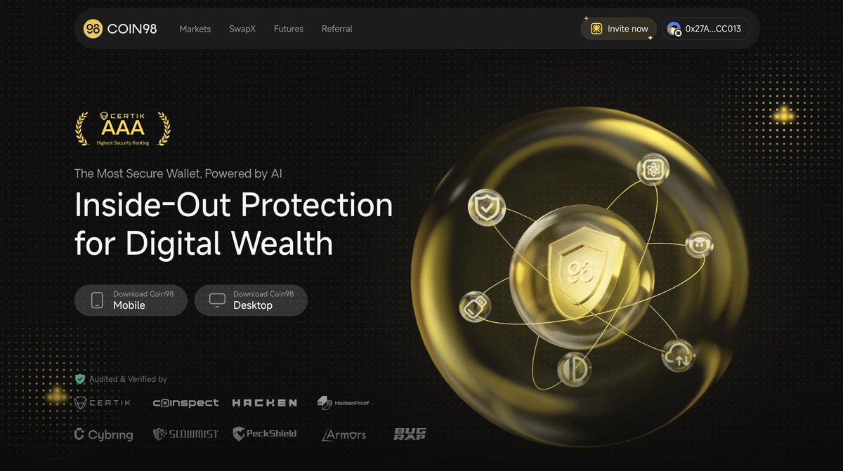 drofin69's tweet photo. 🔥 Coin98 Super Wallet có gì?
@coin98_wallet 

⚡️ Điểm AAA trên audit ranking toàn diện của CertiK, Top1 nhóm dự án Cross-chain.

⚡️3 bằng sáng chế ở US VN về công nghệ ví & bảo mật ví cùng nhiều sáng chế khác đang trong quá trình thẩm định.

⚡️ Công nghệ nhận diện & cảnh báo bất thường chủ động thời gian thực bằng sức mạnh AI (Real-time Proactive Anomaly Detection)
Đang được cung cấp thông qua tính năng Wallet Health.

⚡️ Cung cấp tất cả những công nghệ ví từ đơn giản cho tới tối tân nhất:
- Social Wallet: ví login qua social account
- Hot Wallet: ví nóng tự bảo quản seedphrase
- Zen Wallet: ví dạng thẻ bảo mật 2 lớp
- Multi-sig Wallet: ví đã chữ ký
- Post-quantum Vault: hầm kháng lượng tử triển khai trực tiếp trên hạ tầng EVN chain hiện hữu (đang duyệt sáng chế)