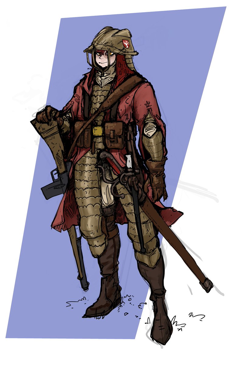 Borbpocalypse's tweet photo. Another fantasy character. I really enjoy three-quarters armor. https://t.co/QSMjEacEJ9