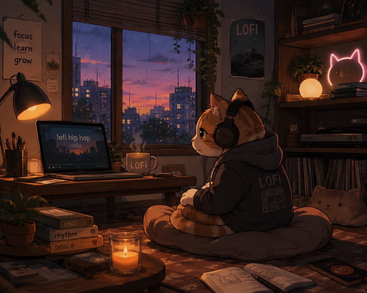 LofiCatS0L's tweet photo. @RobinHubHB Everyone needs a chill Lofi Cat https://t.co/oBDwXS3ITa