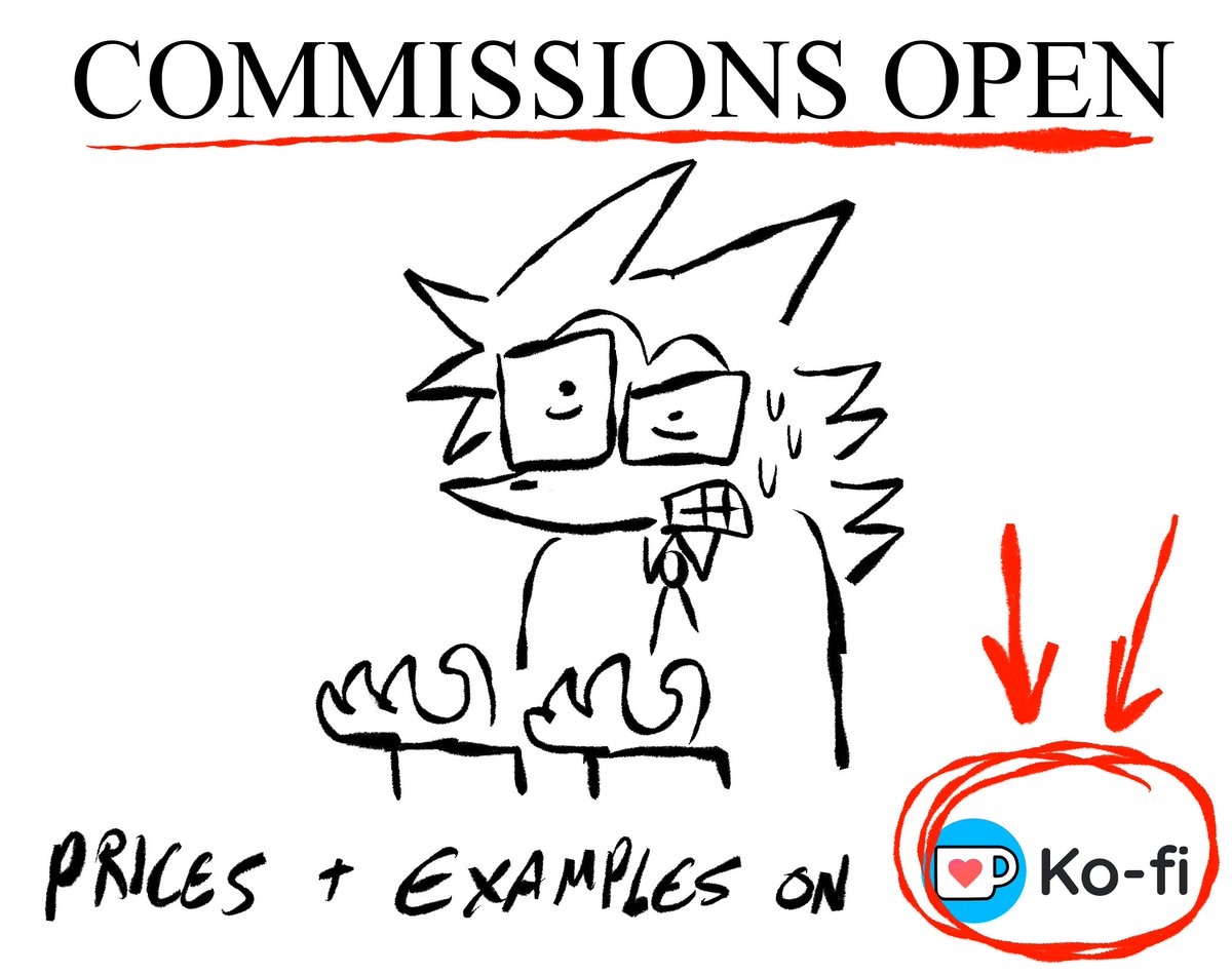 koveskie's tweet photo. hi everybody, unfortunately i have to pay off expenses for college that have doubled in price so im opening commissions. check out my kofi for examples and pricing and feel free to dm me. every little bit helps :^)

https://t.co/Wxv1t2xkbb https://t.co/yXafK7xgfm