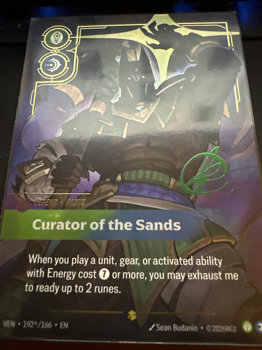 KudiyVT's tweet photo. I've been getting into Riftbound because it brings my love of cards and League together. Bought myself a box of the new set today to see this unit looking back at me. Hell of a happy birthday card XD. https://t.co/eejv5lOpLL