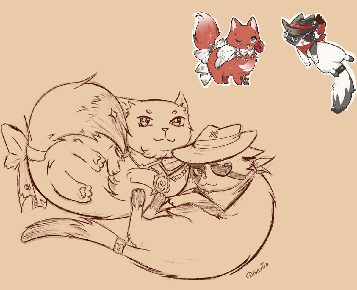 Neutro_moon's tweet photo. Fat silly cattos (wip)
#Argenthill https://t.co/yREb2hamYh