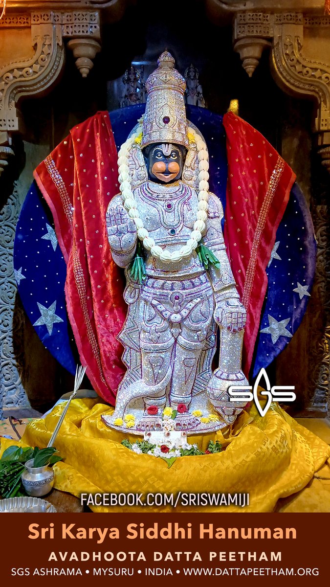 SgsSwamiji's tweet photo. Vajra Kavacha Alankara for Sri Karya Siddhi Hanuman at Avadhoota Datta Peetham, Mysuru.
श्री कार्य सिद्धि आंजनेय स्वामी का वज्र कवच् अलंकार, अवधूत दत्त पीठम, मैसुर.
#BhajarangBali #anjaneya #Hanuman #rama #sgsswamiji https://t.co/igwVxj1N88