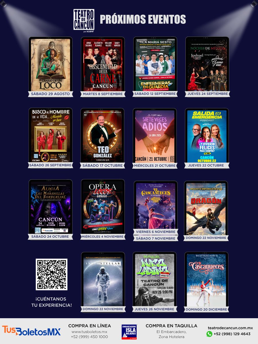 teatrodecancun's tweet photo. 🎟️CARTELERA 2026🎟️
Adquiere tus boletos en https://t.co/vH0tyjRLtN https://t.co/GBOLRubvxF