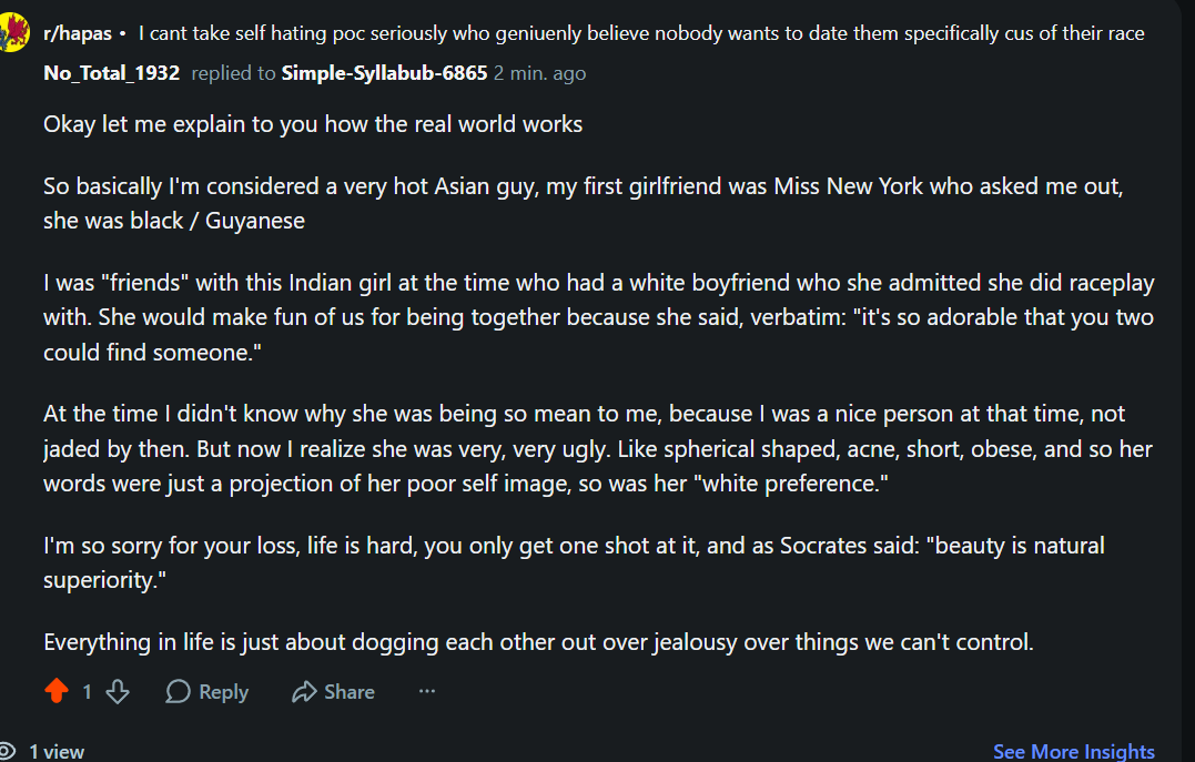 WasianChecker's tweet photo. Shutting down a self hating black woman with a "YTpipo" preference

Rate my responses, I'm at my peak right now with the words, I've refined my language and delivery to be as hurtful as possible in my attempt to call out peoples' racism and insecurity https://t.co/mYeXAz1Xb9
