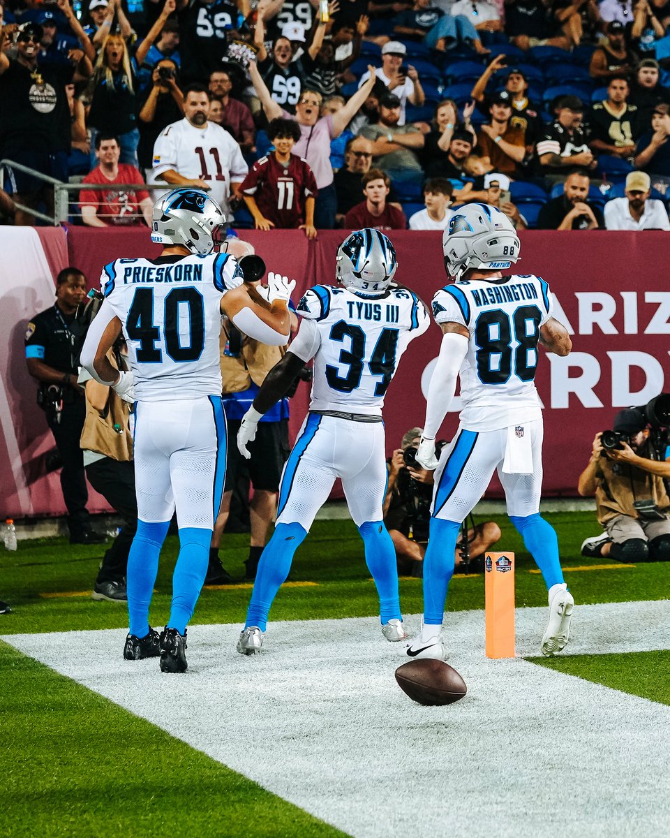 Panthers's tweet photo. His first NFL touchdown 🚨 https://t.co/NJSOHa9X1W