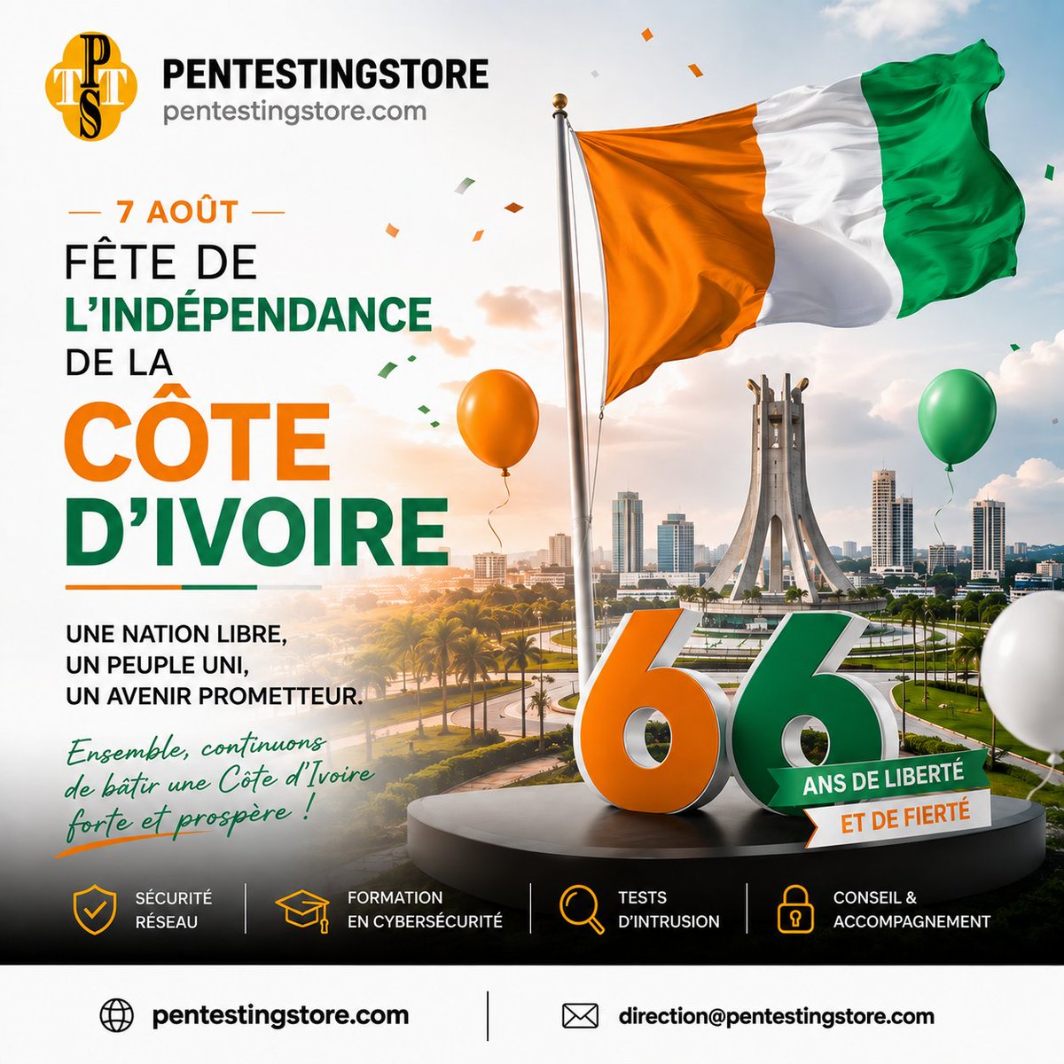 pentestingstore's tweet photo. 🇨🇮 𝐏𝐄𝐍𝐓𝐄𝐒𝐓𝐈𝐍𝐆𝐒𝐓𝐎𝐑𝐄 | 𝟕 𝐀𝐎𝐔̂𝐓 – 𝐅𝐞̂𝐭𝐞 𝐝𝐞 𝐥'𝐈𝐧𝐝𝐞́𝐩𝐞𝐧𝐝𝐚𝐧𝐜𝐞 𝐝𝐞 𝐥𝐚 𝐂𝐨̂𝐭𝐞 𝐝'𝐈𝐯𝐨𝐢𝐫𝐞 🇨🇮
#CoteDIvoire #Independance #7Aout #PENTESTINGSTORE #CyberSecurite #IntelligenceArtificielle #Innovation #TransformationNumerique #Pentest https://t.co/FNUpdvIpor