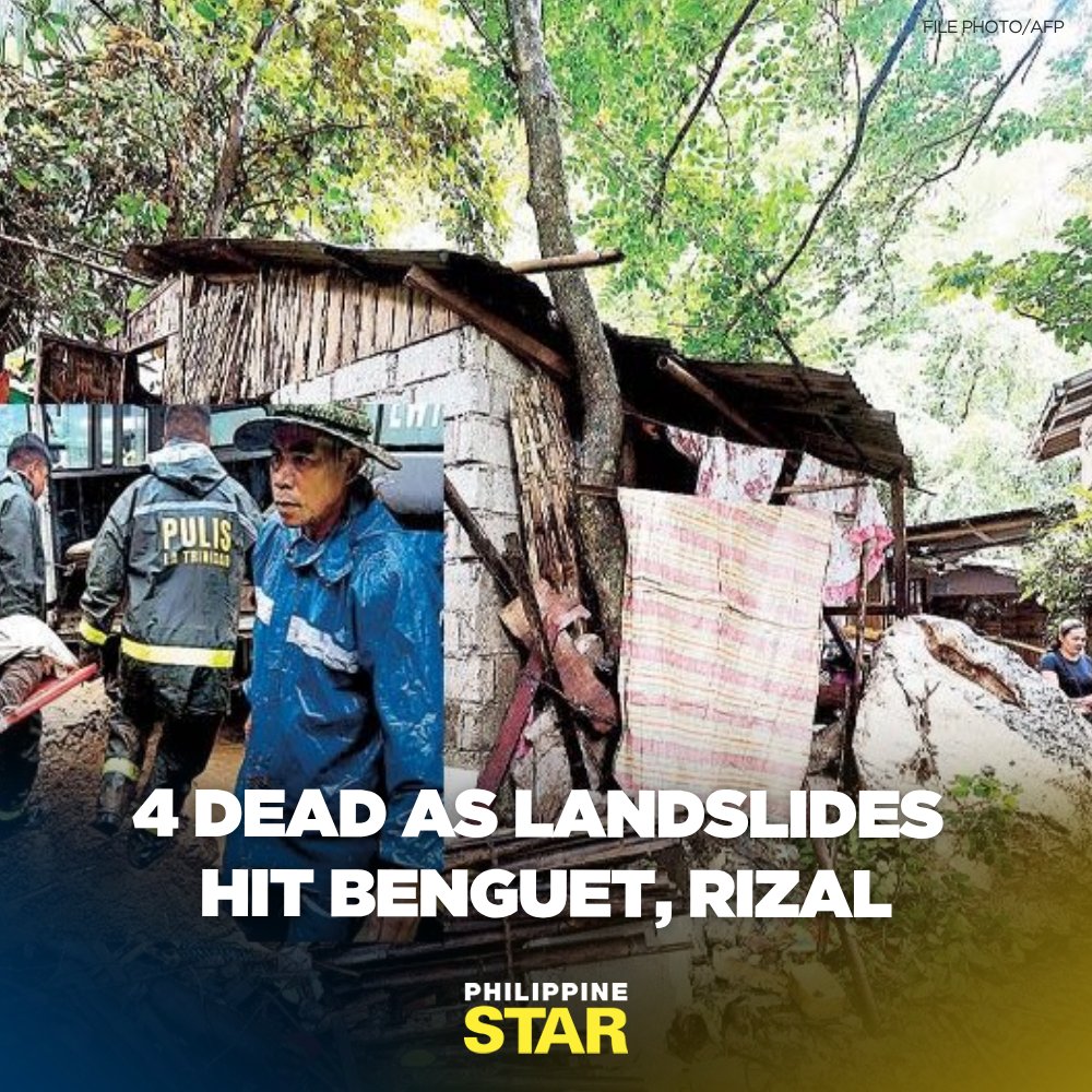 PhilippineStar's tweet photo. Continuous rainfall over the past days due to tropical cyclones #LuisPH and #MaymayPH and the southwest monsoon or habagat has left at least four people dead, according to the National Disaster Risk Reduction and Management Council. https://t.co/mD9LjFL5p9 https://t.co/whZPNA01lZ