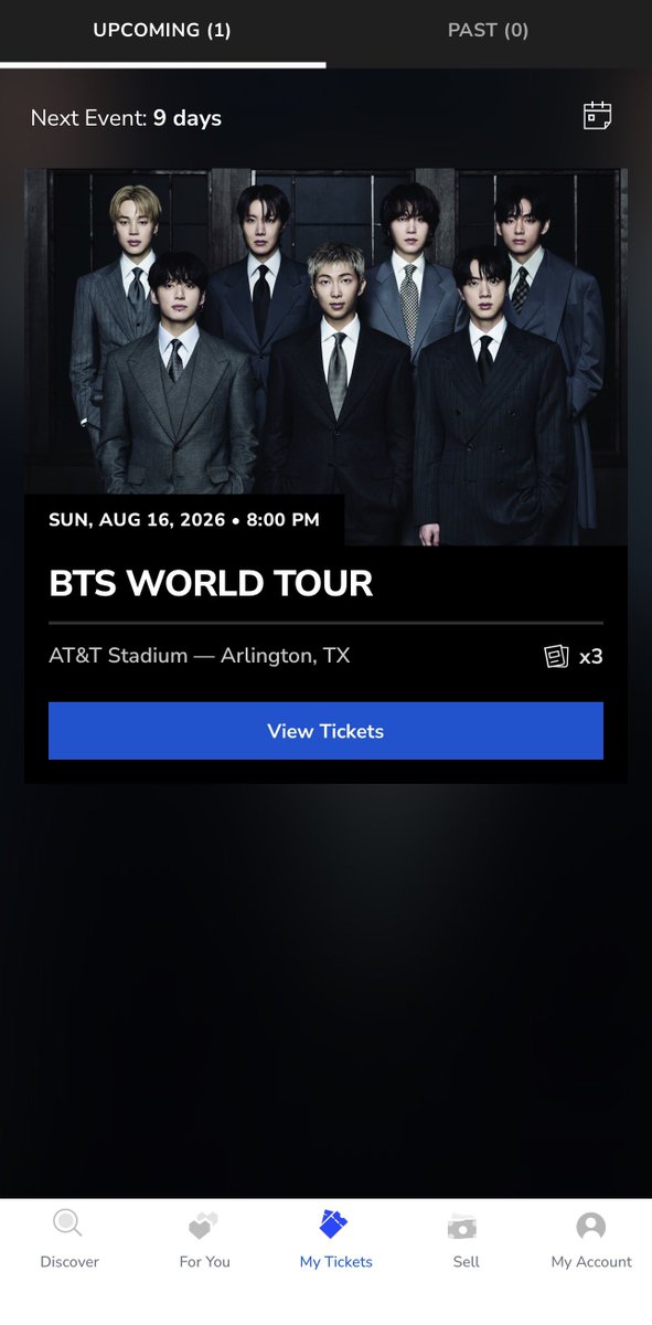 malki_imsh's tweet photo. 🎟️ WTS 3 BTS WORLD TOUR Tickets 💜

📍 AT&amp;T Stadium, Arlington, TX
📅 Aug 16, 2026 | 8 PM
🎫 Sec 3 • Row 14 • Seats 9–11 (together)
✅ Ticketmaster mobile transfer
DM if interested!

📌 Willing to show proof of ownership 

#BTS #BTSWORLDTOUR #BTSTickets #BTSARMY #ARMY #WTS https://t.co/7YccDfCrfp