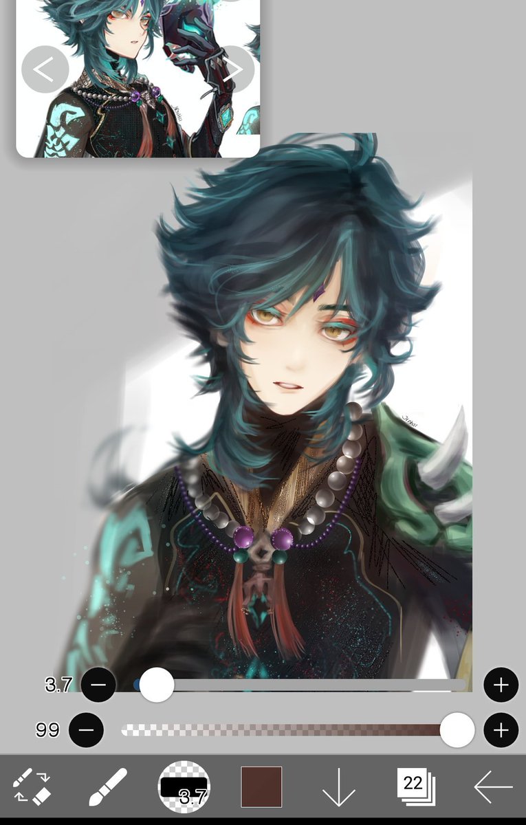 Jrnhsi's tweet photo. 🐥 Itto not yet, but I've done xiao and I think he'll stay this way in my style bc I love it #genshinimpact https://t.co/YiNsOHTRR1