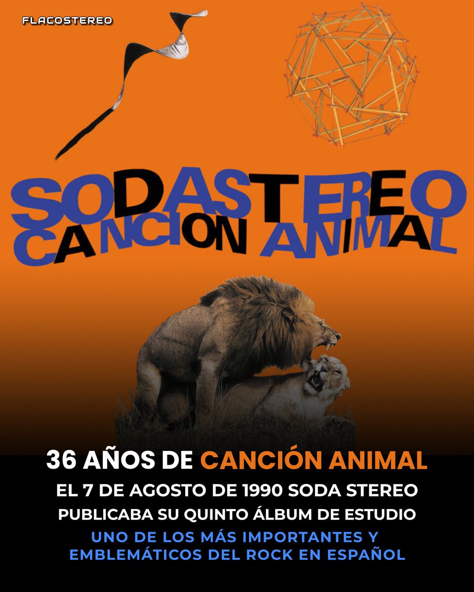 FlacoStereo's tweet photo. Soda Stereo 
7 de agosto de 1990
Publicación de "Canción Animal" https://t.co/dggnzXDYie