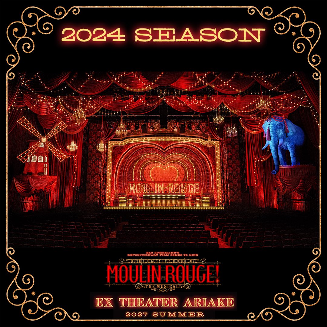 MoulinMusicalJP's tweet photo. 『ムーラン・ルージュ！ザ・ミュージカル』

本日より
過去公演を舞台写真で振り返る企画スタート！
その名も…
#スペクタキュラー・メモリーズ ❣️

※写真は2024年公演より

2027年夏 日本公演が帰ってくる💃❤️
💎EX THEATER ARIAKE💎

#MoulinRougeTheMusical
#ムーランルージュザミュージカル https://t.co/RI7CVvimhS
