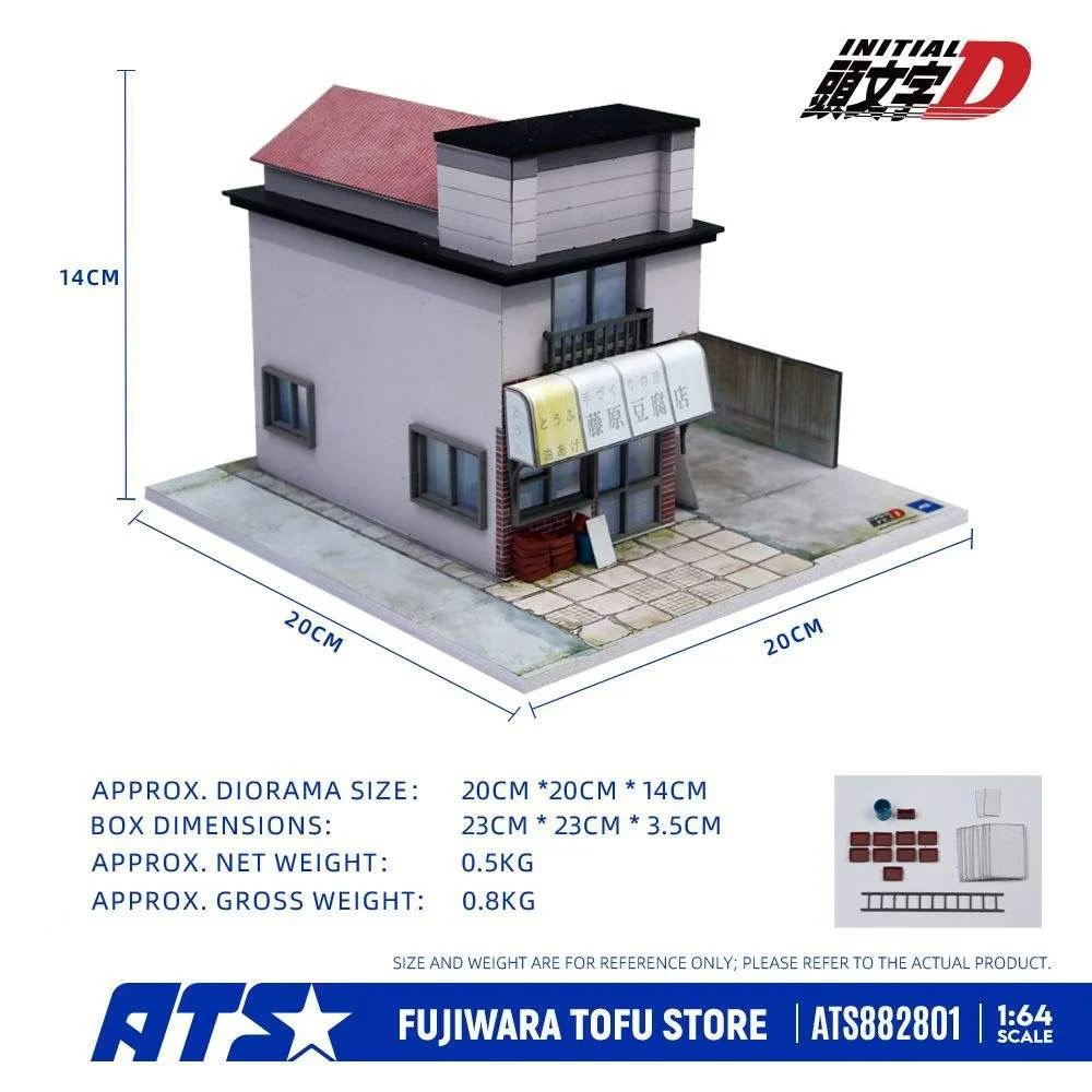 hobbysearch_mc's tweet photo. 【ミニカー関連商品予約開始】ATS MODELS
1/64 頭文字D 漫画バージョン 藤原とうふ店 ディオラマ 塗装済み組立キット
https://t.co/O4CAGiF0uu

頭文字Dに登場する藤原豆腐店を1/64スケールで再現した組立キット。パーツは塗装不要、USB給電によるライト点灯も楽しめます。
#頭文字D #イニD https://t.co/wbBf8HePLF