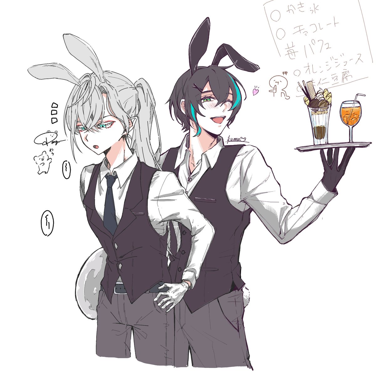 kumatyandayo_'s tweet photo. 昨日の絵チャwithぽんちゃん
バニーの日大遅刻 https://t.co/XEGmis9hWV