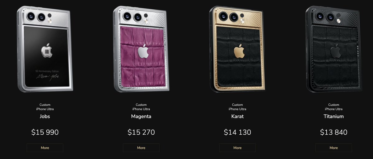 stufflistings's tweet photo. Caviar has already started taking pre-orders for iPhone Ultra special editions 👀 https://t.co/mCMbUDxicG