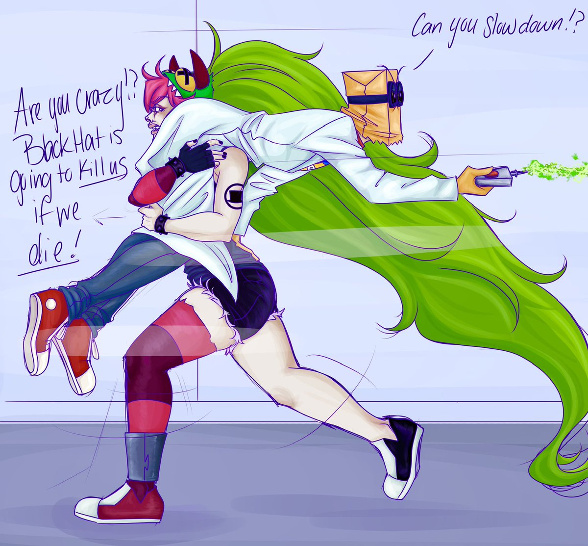 pastelgothsloth's tweet photo. I’ve been struggling to get this piece done for almost two weeks, screw a background.
This piece is called “When Demencia Gets The Braincell” lmfao 
For my PaperLizardHat au!
#paperlizard #villainous #villanos #demencia #drflug https://t.co/z5pUKxhatU