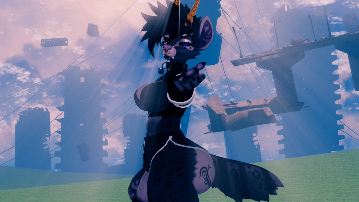 Stray_Shinku's tweet photo. Y’all mainly follow me because of my NSFW content, but I’m in love with these random shots I took.

#VRChat #hyenafurry https://t.co/azw6gc27WH