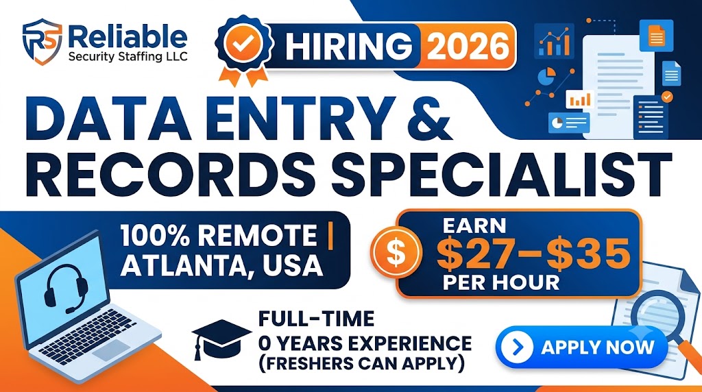SmartJobConnect's tweet photo. 𝗥𝗲𝗹𝗶𝗮𝗯𝗹𝗲 𝗦𝗲𝗰𝘂𝗿𝗶𝘁𝘆 𝗦𝘁𝗮𝗳𝗳𝗶𝗻𝗴 𝗟𝗟𝗖 𝗶𝘀 𝗛𝗶𝗿𝗶𝗻𝗴!

Remote Data Entry &amp; Records Specialist
💲 $27–$35/hour
✔ Freshers Can Apply
 
Read more: https://t.co/7FUtxFlVj6

#RemoteJobs #DataEntry #Hiring #Freshers #USAJobs https://t.co/eXqfkCe9df