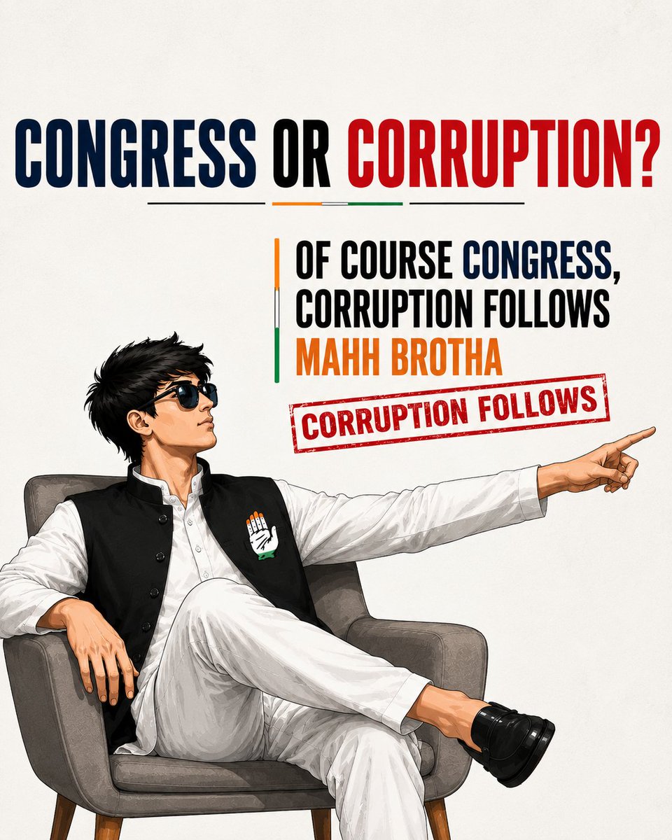 samosa_sarcasm's tweet photo. CONGRESS OR CORRUPTION?

OF COURSE CONGRESS,
CORRUPTION FOLLOWS

MAHH BROTHA

CORRUPTION FOLLOWS https://t.co/uhBhS43W7h