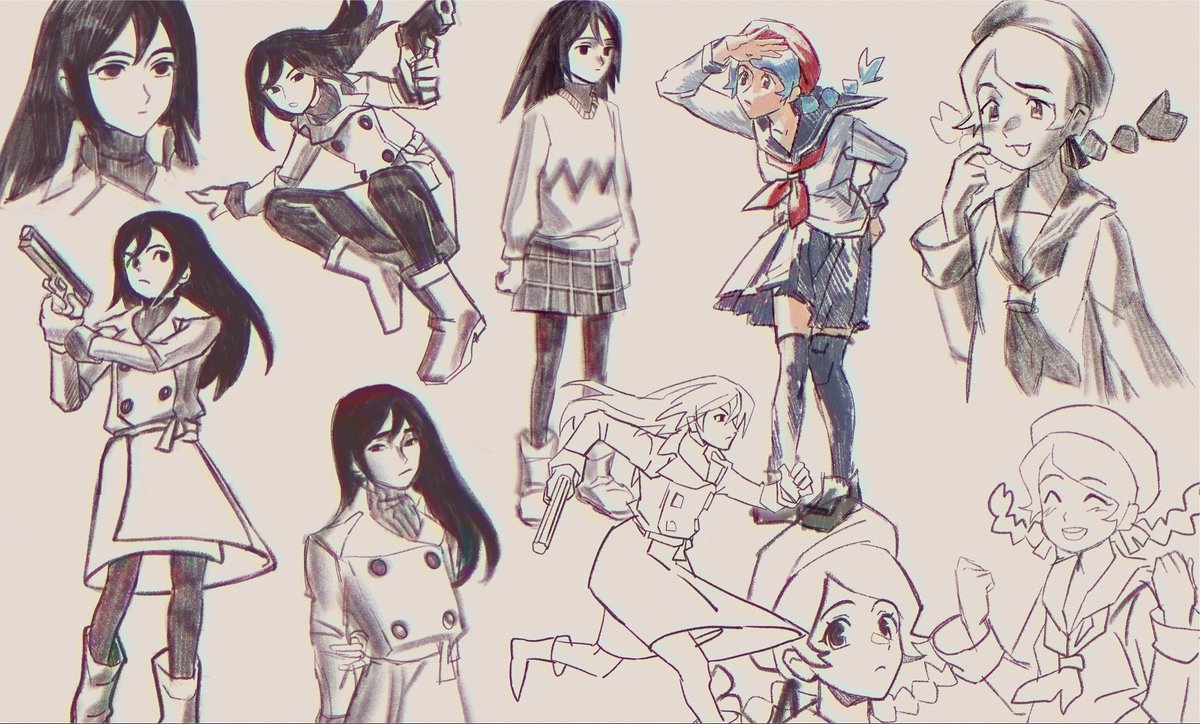 rhythmshock's tweet photo. #ghostpia sayoko and yoru sketches https://t.co/9ihtqsUL4B