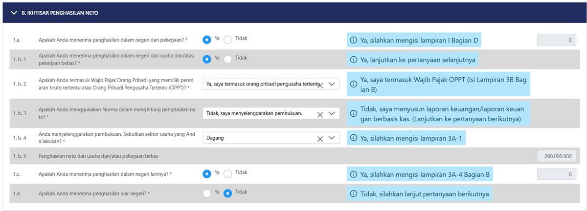 Setelah semua pengisian dilakukan, maka angka Laba (Rugi) sebelum pajak yang Rp 200 juta akan muncul...