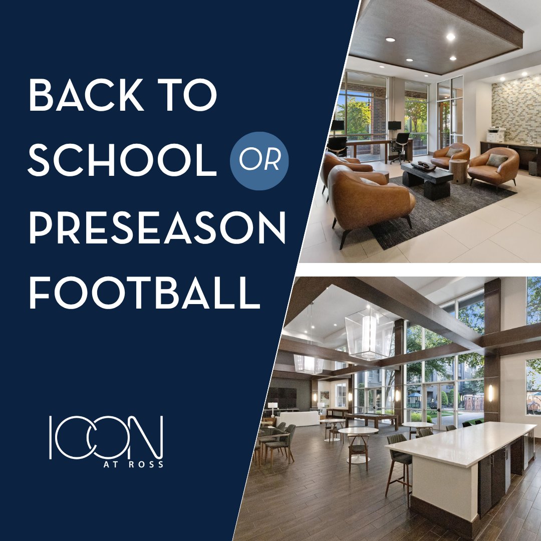 IconAtRoss's tweet photo. 🏈📚Are you hitting the books or the couch for kickoff? ICON at Ross Apartments amenities are here for it. #SPGCommunity #iconatross https://t.co/2WlvN83B1P https://t.co/leRZ5poWNX