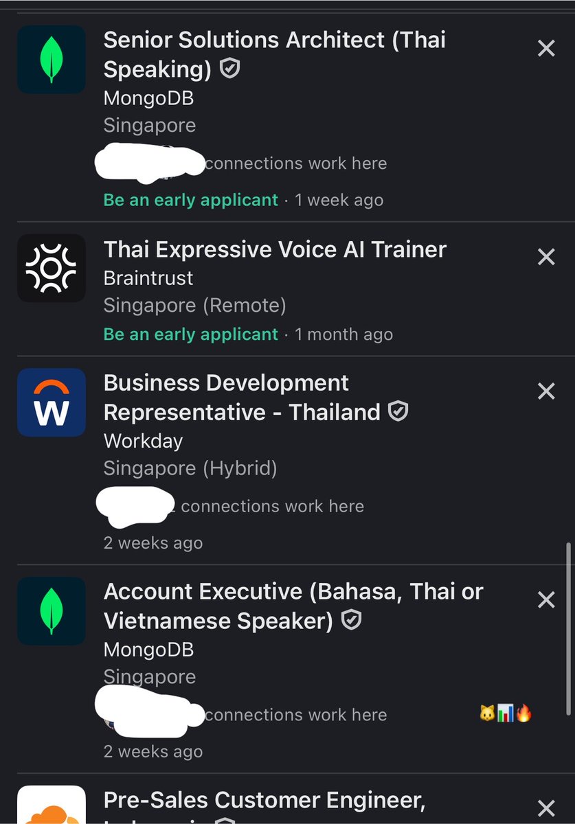 cattodata's tweet photo. [สาระย้ายประเทศ] ของ Singapore ที่เล่าในโพสต์ว่างาน Thai Speaking ค่อนข้างเยอะ เพราะหลาย บ ยังไม่มี HQ ที่ไทย แต่ต้องการคนไทย เลยเปิดตำแหน่งที่ SG และคนสายเทคย้ายไปกันเยอะมาก วันนี้ลองกด Search ใน Linkedin เจอเพียบเลยฮะ ที่เป็น Thai Speaking 🇹🇭 ทั้งสาย Solution Engineer, Solution Architect, AE และอื่น ๆ ลองหาสายงานของตัวเองดู อันนี้มันจะช่วยจับจากที่ match กับใน Linkedin profile ของเรา

ใครสนใจย้ายประเทศลองดูนะฮะ หลายคนที่รู้จักก็ย้ายไปทำที่ SG เยอะมาก จากตำแหน่ง Thai Speaking โอกาสเยอะกว่าไปสมัครอันที่คนทั่วโลกแข่งกันสมัคร 🐱🔥 เพื่อนๆ ที่ได้ไปก็คือ บ มี relocation package ให้พร้อม 
ค่าตั๋วเครื่องบิน จัดการเรื่องวีซ่า ให้ที่พัก 30 วันแรกก่อนไปหาที่พักระยะยาวได้ ขนย้ายของ เป็นต้น 

อันที่เรา search แล้วขึ้นว่ามี connection ถ้าสนิทก็อาจจะลองถาม insight หรือ referral ดูได้ฮะ แล้วแต่ Connection ของแต่ละคน ส่วนใหญ่จะขึ้น Connection ตรงใน Linkedin ที่เรารู้จัก, Work Alumni, School Alumni เป็นต้น 

(ไม่มีส่วนได้ส่วนเสียกับ บ ที่โชว์ในรูปใด ๆ Random search สดๆ จาก Linkedin คับ) 

ส่วนเงินเดือน SG โหดอยู่ และภาษีน้อยกว่าออส 🔥 ตัวอย่าง ผลสำรวจเงินเดือนจาก Robert Half

Data Engineer
S$85,000–175,000/ปี
≈ 183,000–376,000 บาท/เดือน
≈ 2.19–4.52 ล้านบาท/ปี

Data Engineer (Median)
S$120,000/ปี ≈ 258,000 บาท/เดือน

Solutions Architect
S$130,000–175,000/ปี 
≈ 280,000–376,000 บาท/เดือน
≈ 3.36–4.52 ล้านบาท/ปี

Solutions Architect (Median) S$145,000/ปี ≈ 312,000 บาท/เดือน

Data Architect (Median)
S$145,000/ปี
≈ 312,000 บาท/เดือน
≈ 3.74 ล้านบาท/ปี

Enterprise Architect (Median) 
โหดมาก โครตโหด ค่าเฉลี่ยสูงว่าของ Sydney อี้ก 🔥🔥🔥 (Sydney median A$218,000)

S$240,000/ปี
≈ 516,000 บาท/เดือน
≈ 6.20 ล้านบาท/ปี

คำนวณที่ประมาณ 1 SGD = 25.82 บาท
และ Tax SG ค่อนข้างต่ำ ลองคำนวนกันดูฮะ 

#ย้ายประเทศ #singapore #สิงคโปร์ #สาระย้ายประเทศ