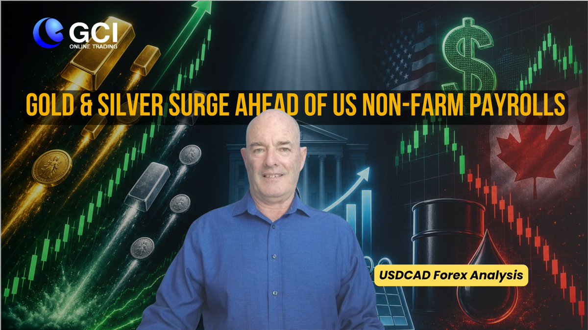 gcifinancial's tweet photo. Gold and Silver are rallying ahead of tomorrow's US Non-Farm Payrolls. We break down what weaker USD, falling bond yields, and the NFP report could mean for XAUUSD, XAGUSD, USDCAD, and the stock market. 

Watch Full Video Here: https://t.co/HQwAhxAmuy

#Gold #Forextrading #NFP https://t.co/Ag8unavuFv