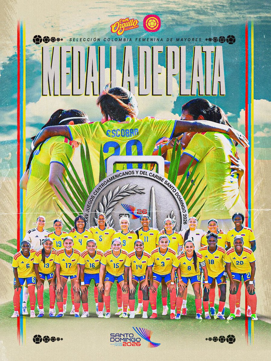 FCFSeleccionCol's tweet photo. 📸 𝙈𝙚𝙙𝙖𝙡𝙡𝙞𝙨𝙩𝙖𝙨 𝙙𝙚 𝙥𝙡𝙖𝙩𝙖 𝙚𝙣 𝙡𝙤𝙨 𝙅𝙪𝙚𝙜𝙤𝙨 𝘾𝙚𝙣𝙩𝙧𝙤𝙖𝙢𝙚𝙧𝙞𝙘𝙖𝙣𝙤𝙨 𝙮 𝙙𝙚𝙡 𝘾𝙖𝙧𝙞𝙗𝙚 🥈

𝙉𝙪𝙚𝙨𝙩𝙧𝙖 𝙎𝙚𝙡𝙚𝙘𝙘𝙞𝙤́𝙣 𝙁𝙚𝙢𝙚𝙣𝙞𝙣𝙖 𝙙𝙚 𝙈𝙖𝙮𝙤𝙧𝙚𝙨 𝙘𝙪𝙡𝙢𝙞𝙣𝙖 𝙨𝙪 𝙥𝙖𝙧𝙩𝙞𝙘𝙞𝙥𝙖𝙘𝙞𝙤́𝙣 𝙚𝙣 𝙡𝙖 𝙘𝙤𝙢𝙥𝙚𝙩𝙚𝙣𝙘𝙞𝙖 

#ConOrgulloColombiano🇨🇴