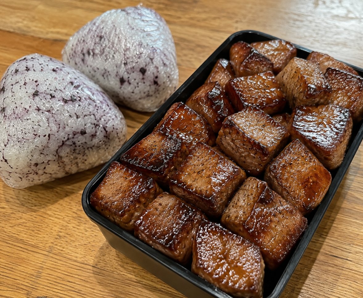 NBenmaran85901's tweet photo. 30歳独身女子のやけくそステーキ弁当。 https://t.co/UuYYtYVQx6