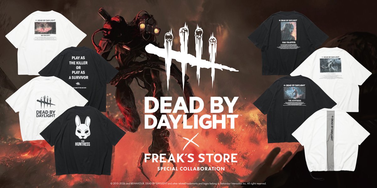 fullress's tweet photo. Dead by Daylight × FREAK'S STORE コラボコレクションが発売 (デッド バイ デイライト フリークスストア)

https://t.co/ZwVT8ubPHF https://t.co/1cTBedgpOM