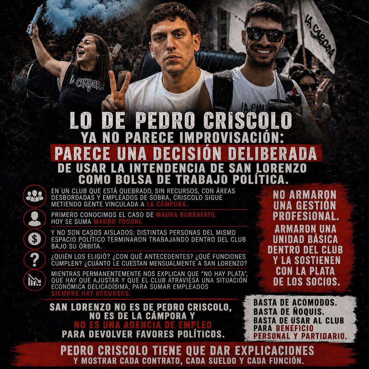 jfsanfi's tweet photo. Los verdaderos hinchas de SLA y desde la Peña de MDQ 30/11 solicitamos al Sr Presidente @MarceCulotta , q cese el cargo al Intendente Criscolo x llenar a club con nuevos curro llámese CLINES y empleados de La Campora.

#sanlorenzo 
@lasavinotw 
@DS1674 
@Azulgrana_Czon https://t.co/TqEM7y20Zt