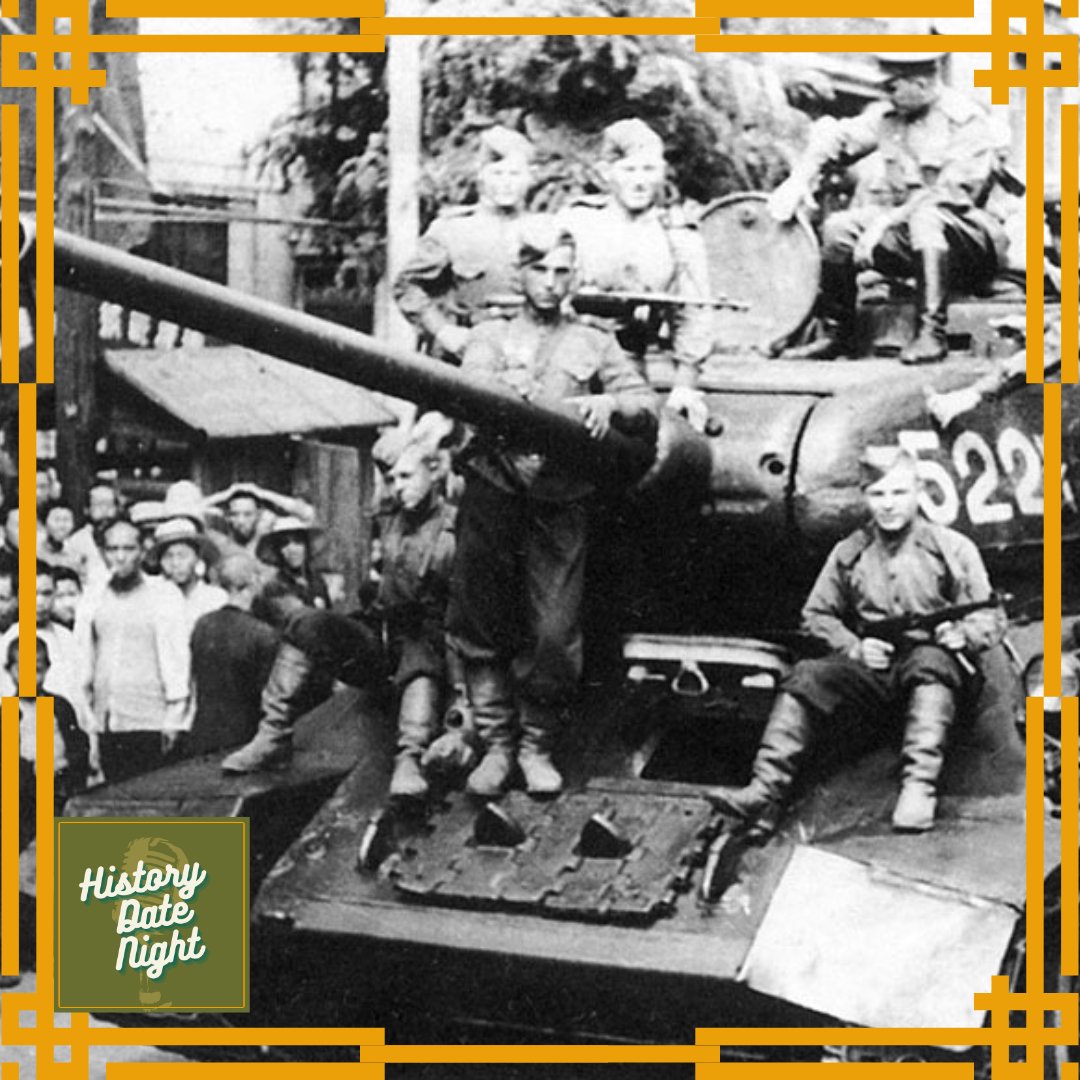 HistoryDatePod's tweet photo. On This Day in WWII - August 10, 1945

Soviet troops entered Dalian in Japanese-occupied Manchuria, advancing rapidly after the Soviet invasion began the previous day.

T-34 tanks rolled into the strategic port as the Japanese Kwantung Army began to collapse.

#WW2 #OnThisDay https://t.co/VEJlxIsxCZ