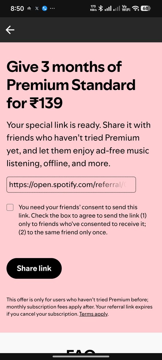 aaxel_jp's tweet photo. What's this behaviour @Spotify @spotifyindia , at first instinct you are telling to give premium for 1 rupee and later then you are asking for 139. https://t.co/CaIx7wKRrO