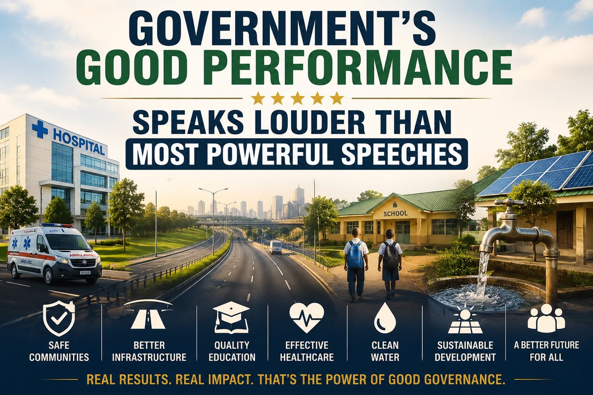 EkehModesty's tweet photo. When Governments Have Done a Good Job, Shut Up and Let the Results Speak for Themselves

In public service, there is a timeless principle that many leaders forget: when you have truly done a good job, you do not need endless self-praise. Your achievements will speak louder than your speeches.