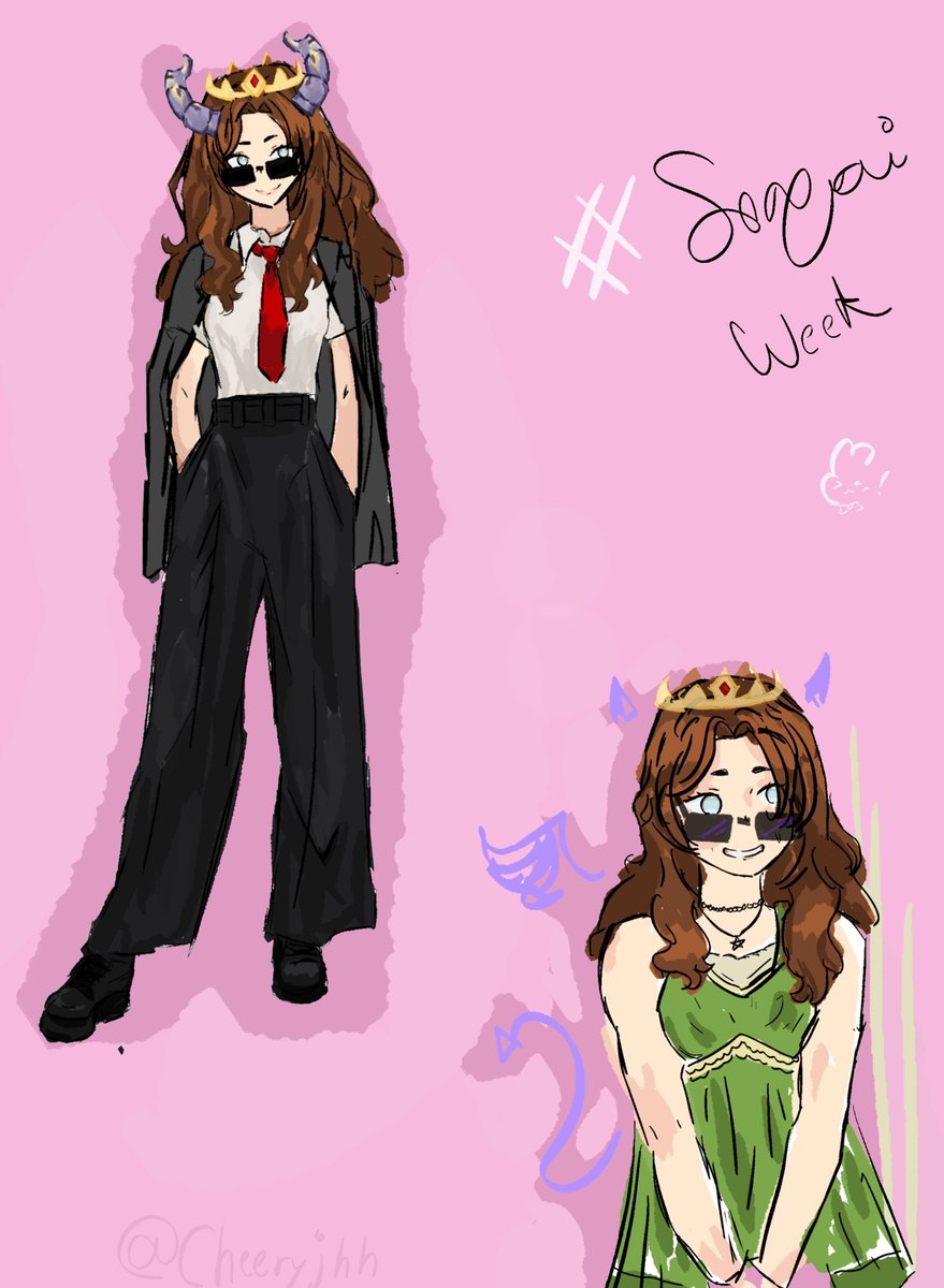 Cheeryjhh's tweet photo. algo sencillo pq estuve dormido todo el dia
desperté, comí y m puse a garabatear :b

Día 3: Genderbend 
#SenpaiWeek https://t.co/LSwnD4xek6